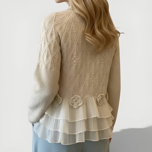 Aure™ | Jersey Elegante con Textura y Volantes