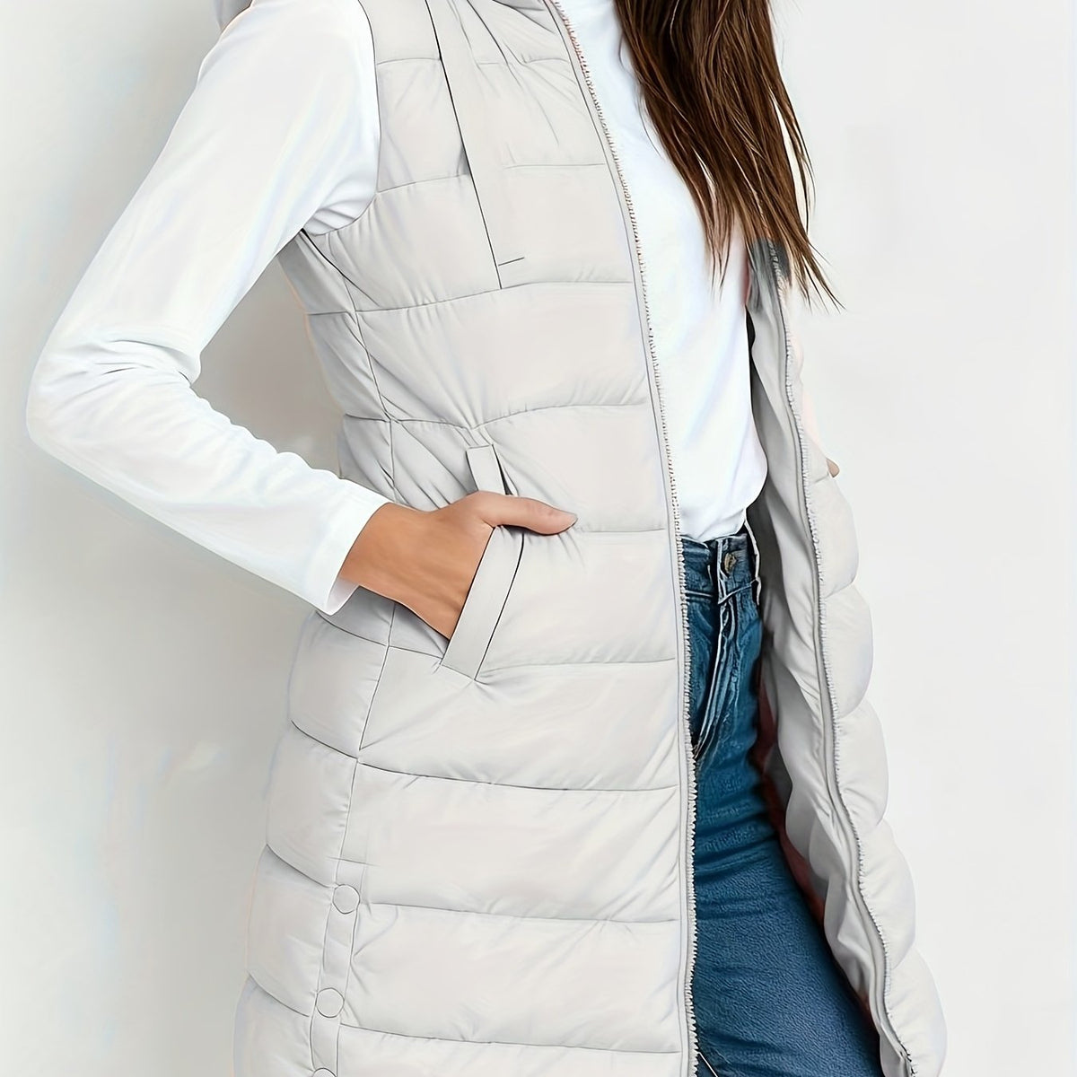 Tira™ | Chaleco Largo Acolchado Elegante