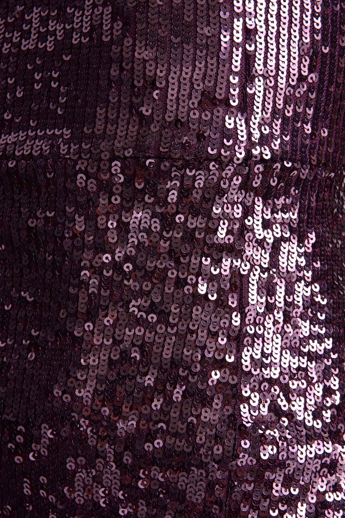 High Life | Vestido Largo Ciruela De Lentejuelas Con Escote Cuadrado