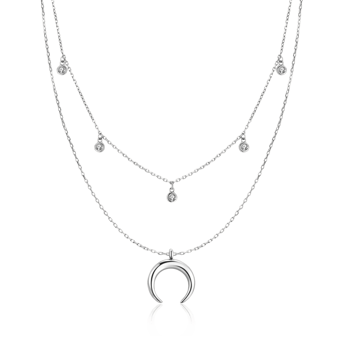 Collar Media Luna Circonita