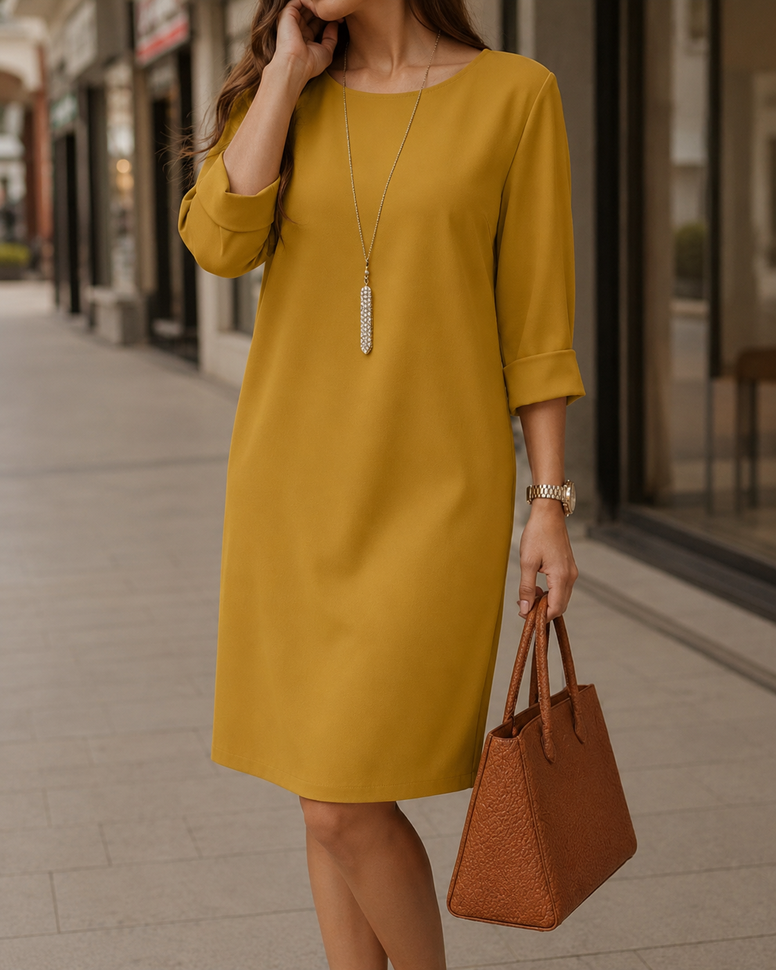 Marieke™ | Vestido Midi Casual que Disimula el Abdomen con Bolsillos