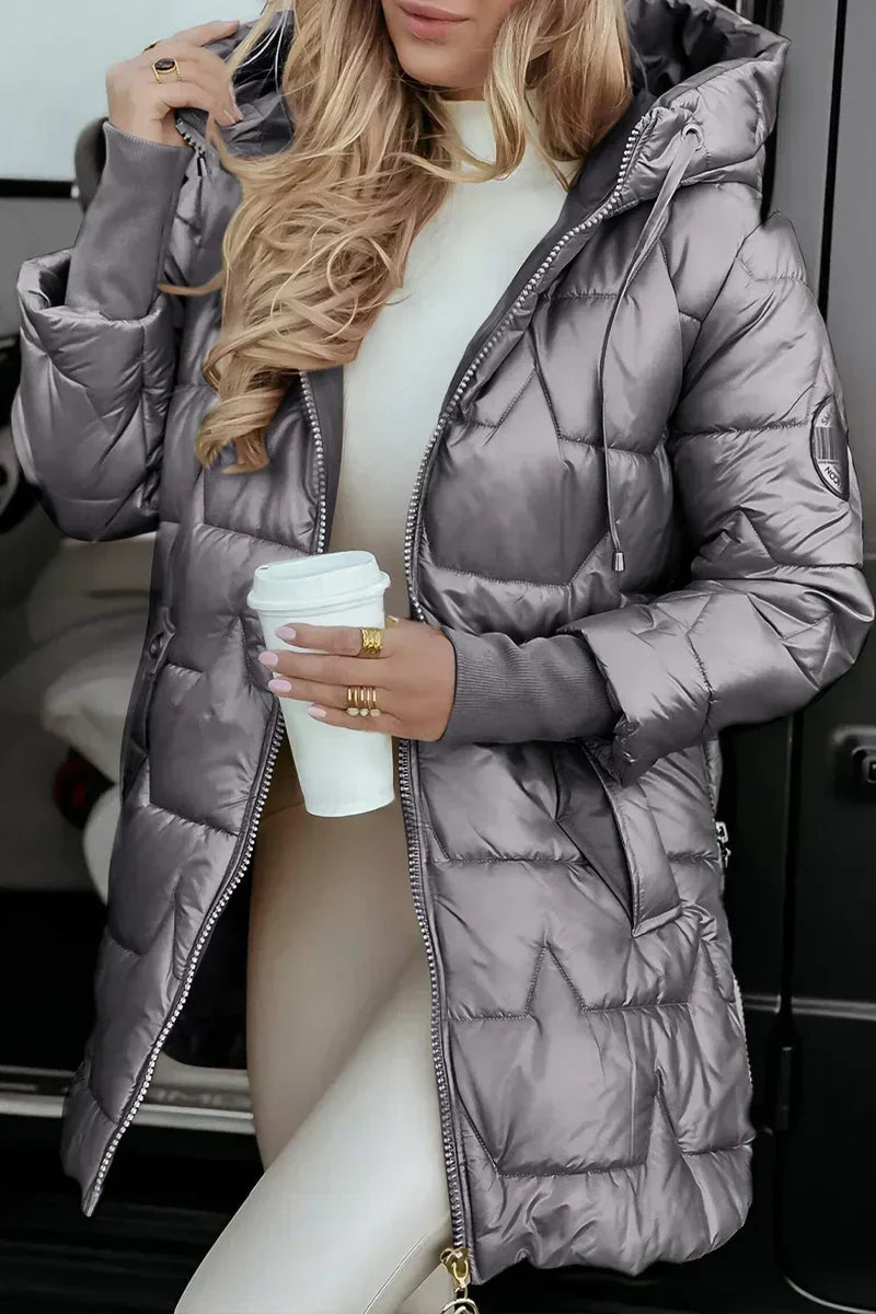 Mika™ | Manteau d'hiver matelassé chaud à capuche