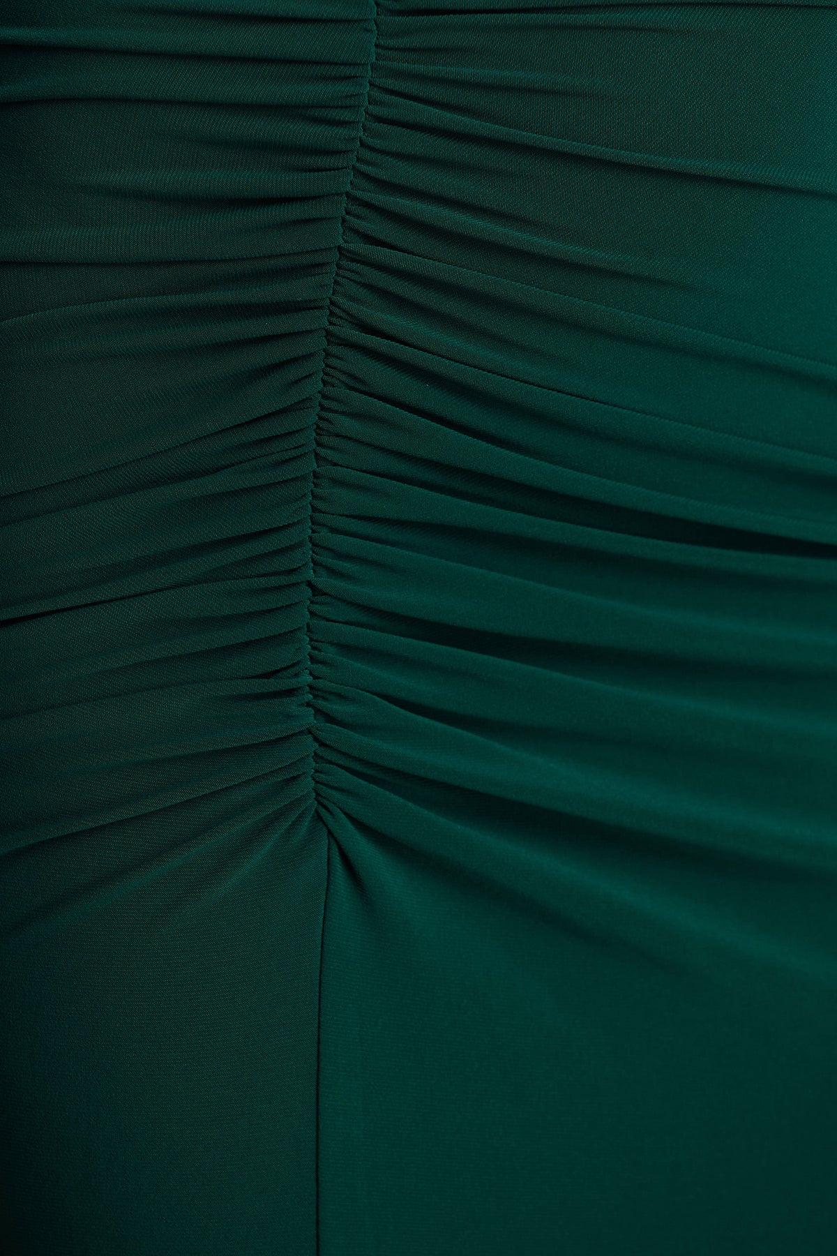 Cassandra | Vestido Midi en Verde Botella de Manga Larga y fruncidos
