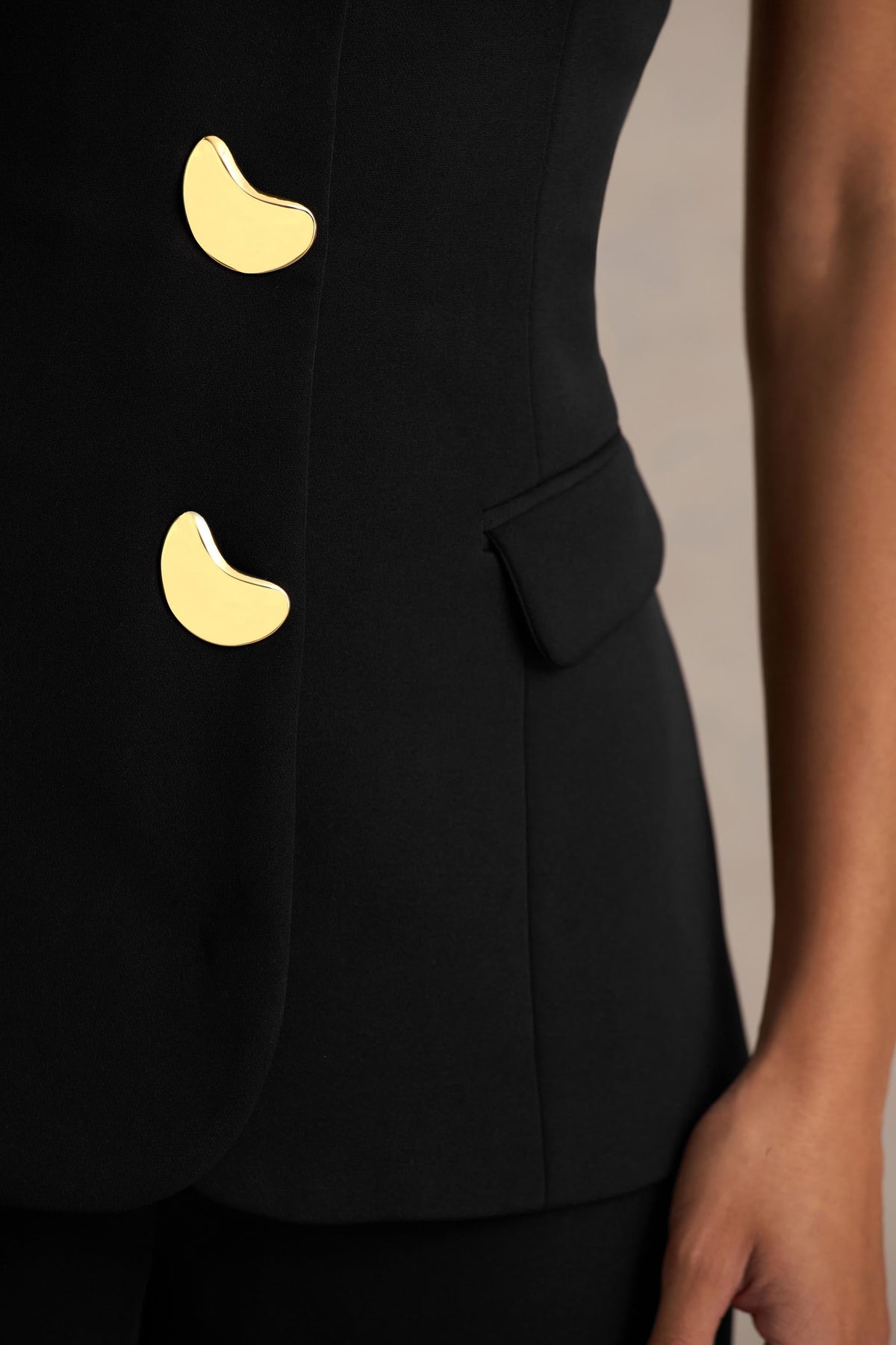 Zoey | Mono Negro con Escote Bandeau