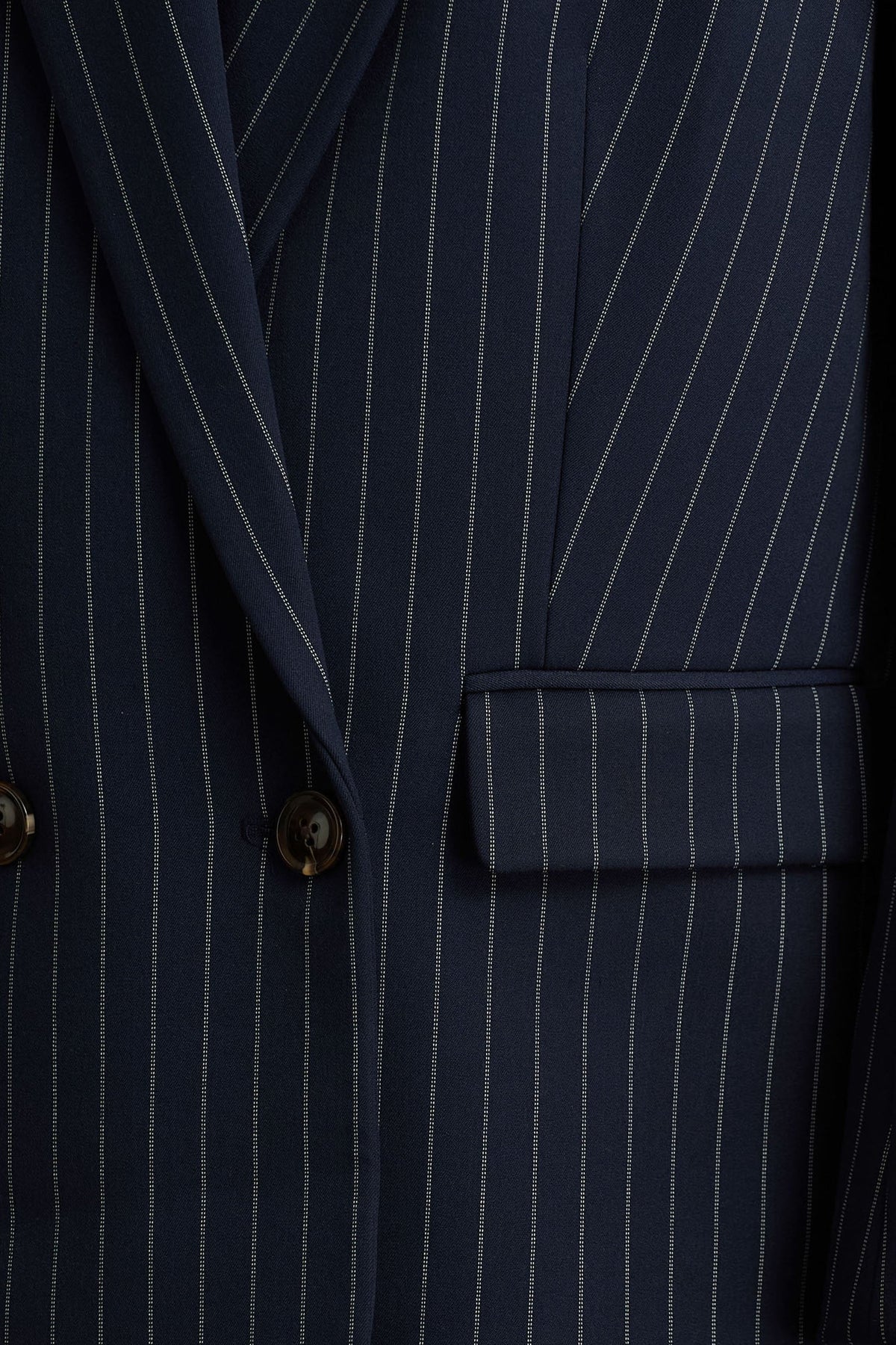 Alana | Blazer Azul Marino de Rayas