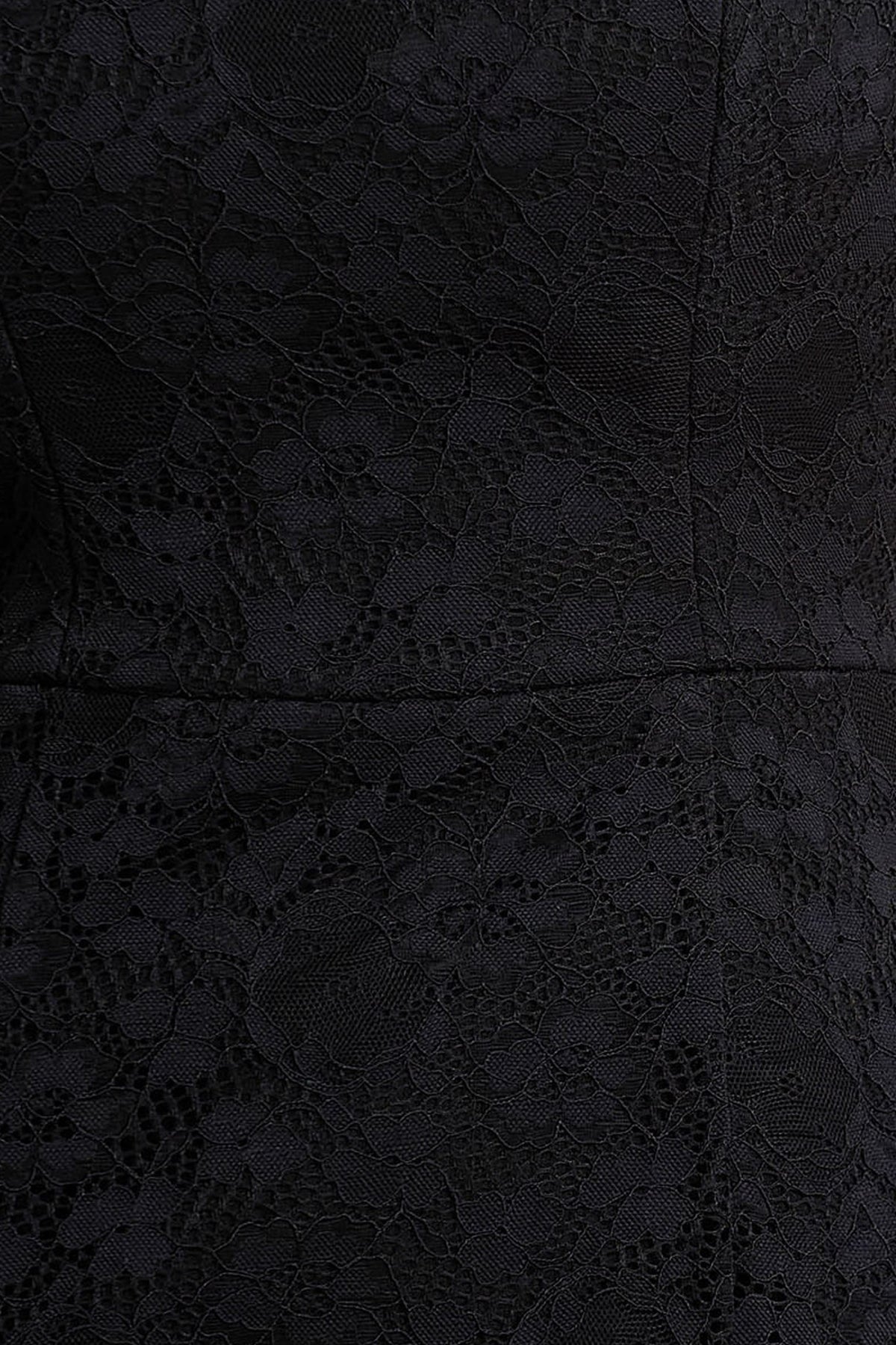 Alissa | Vestido midi de encaje negro con escote cuadrado