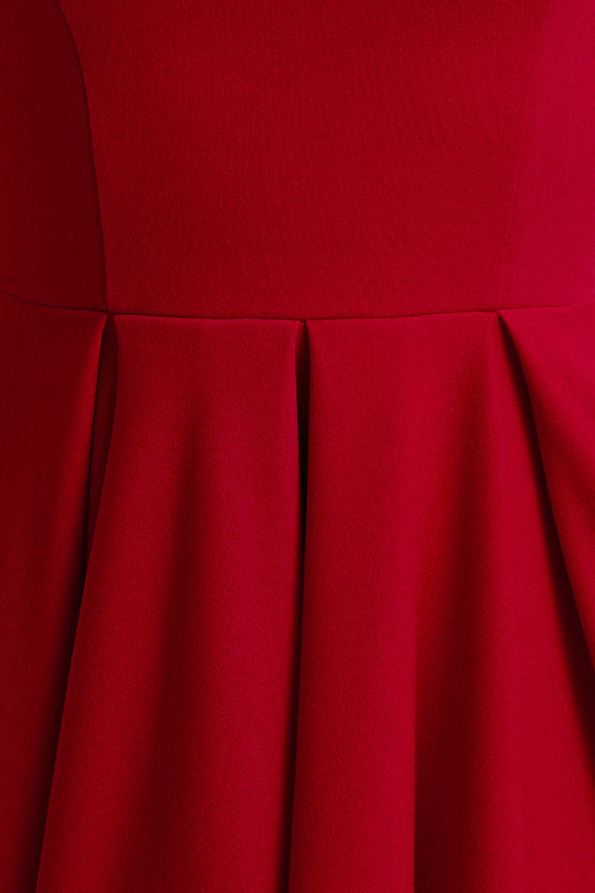 Parina | Vestido midi rojo con escote cuadrado y falda voluminosa