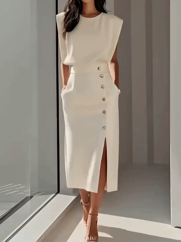 Celina™ | Stilvolles ärmelloses Midikleid