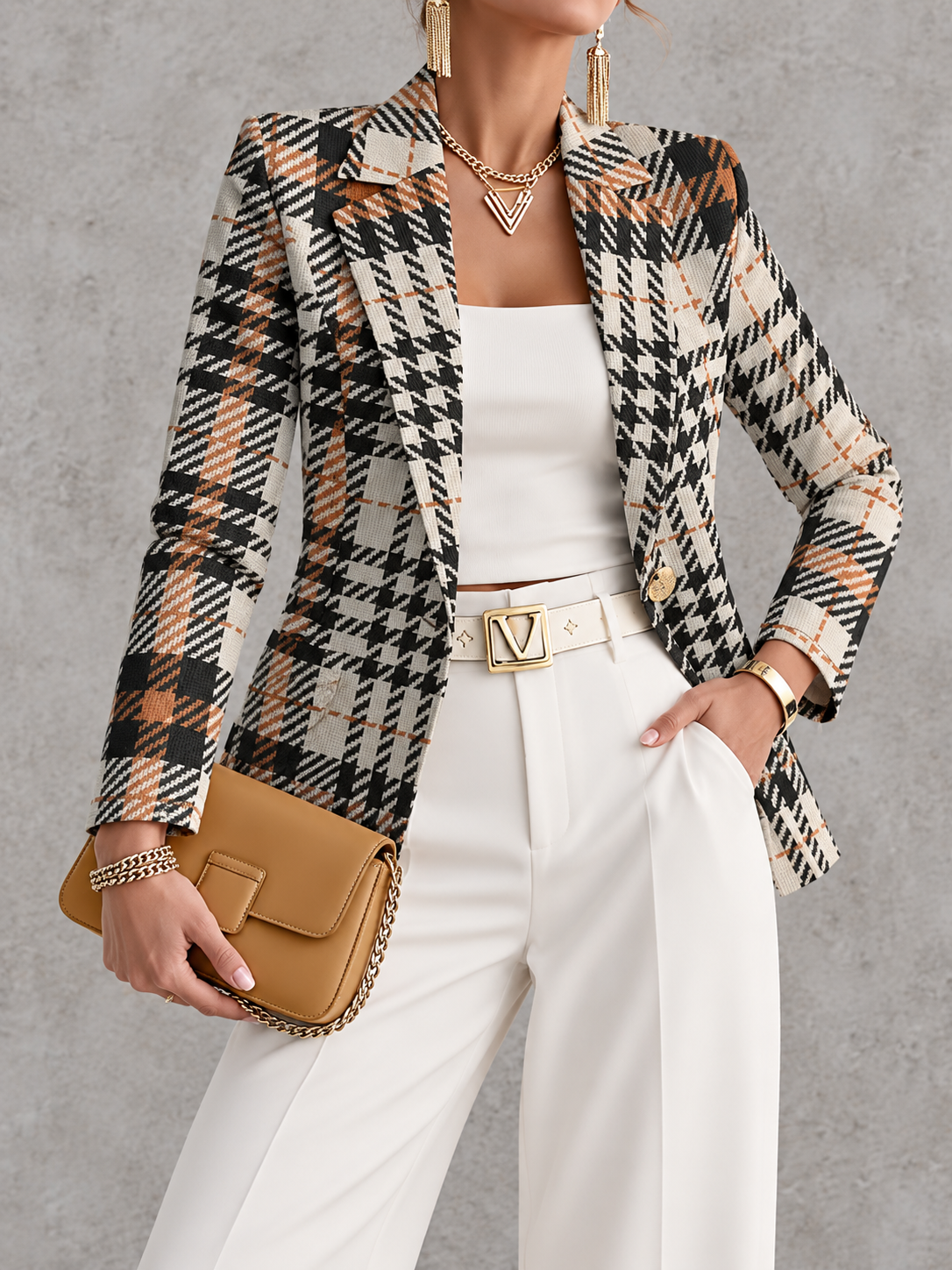 Tessa™ | Eleganter Blazer mit abstraktem Print