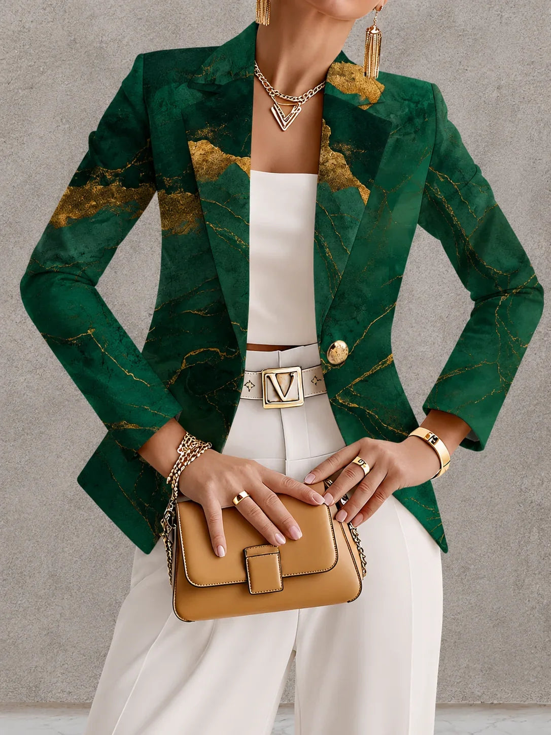 Tessa™ | Eleganter Blazer mit abstraktem Print