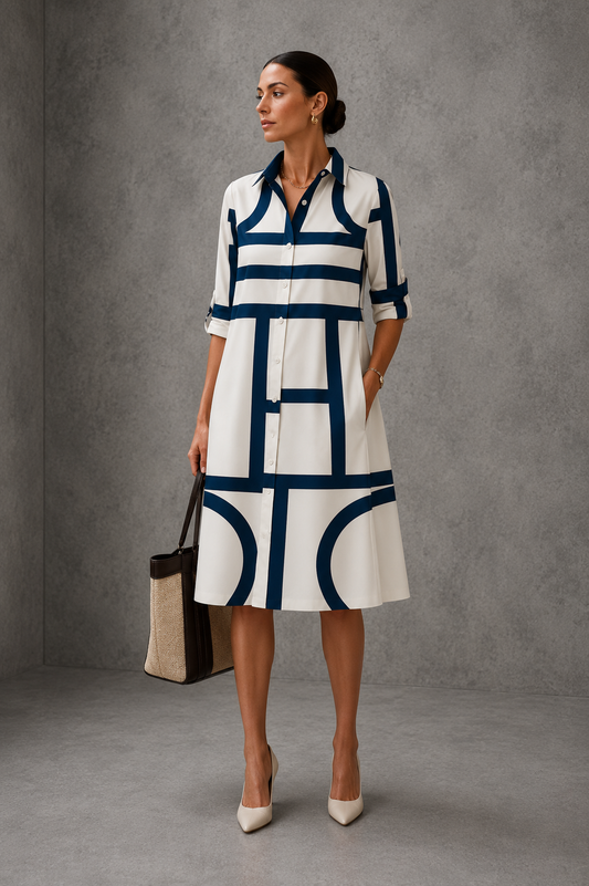Marina | Vestido geométrico