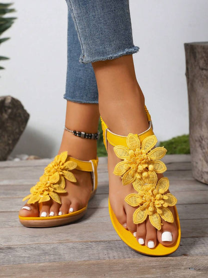 Florea | Sandalias Ortopédicas con Flores Aplicadas