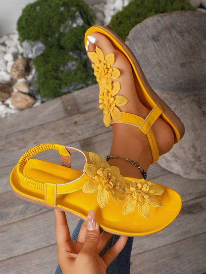 Florea | Sandalias Ortopédicas con Flores Aplicadas