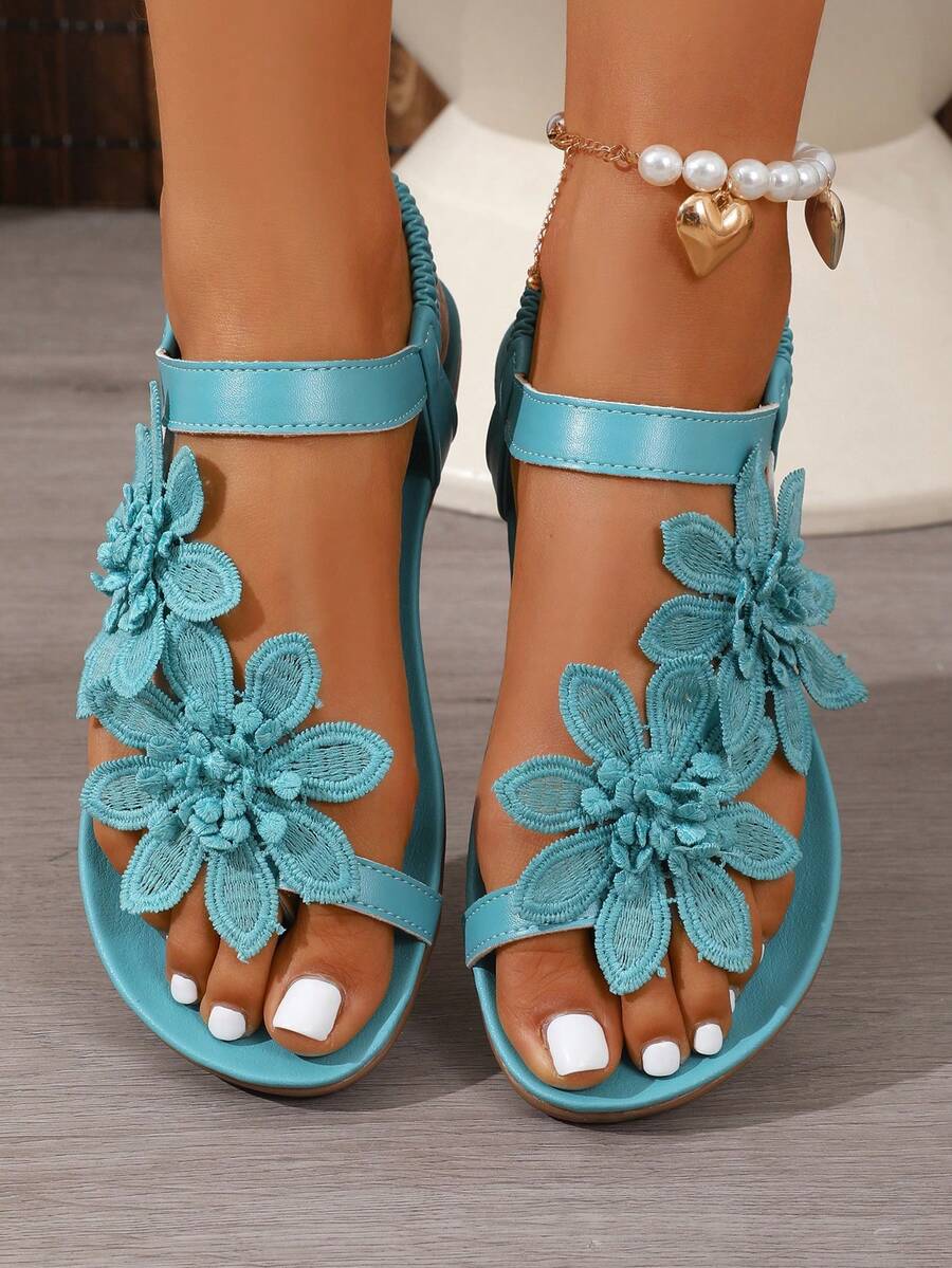 Florea | Sandalias Ortopédicas con Flores Aplicadas