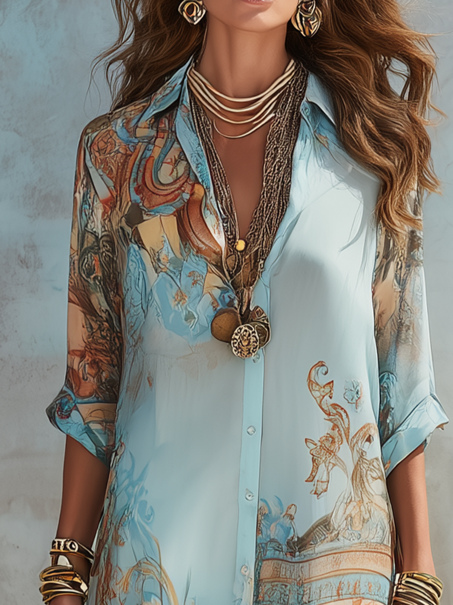 Melissa | Abito lungo floreale blu