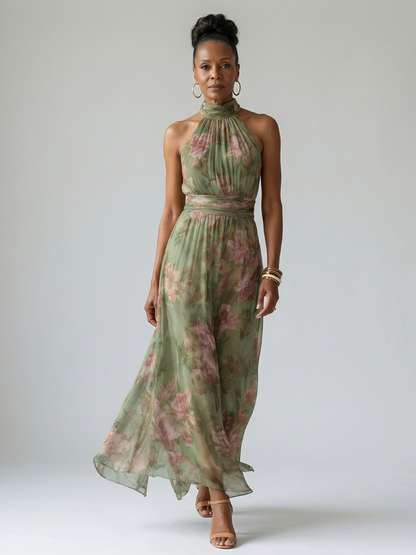 Mirella | Abito midi con scollo all'americana arricciato