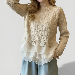Aure™ | Eleganter Pullover mit Struktur und Rüschen