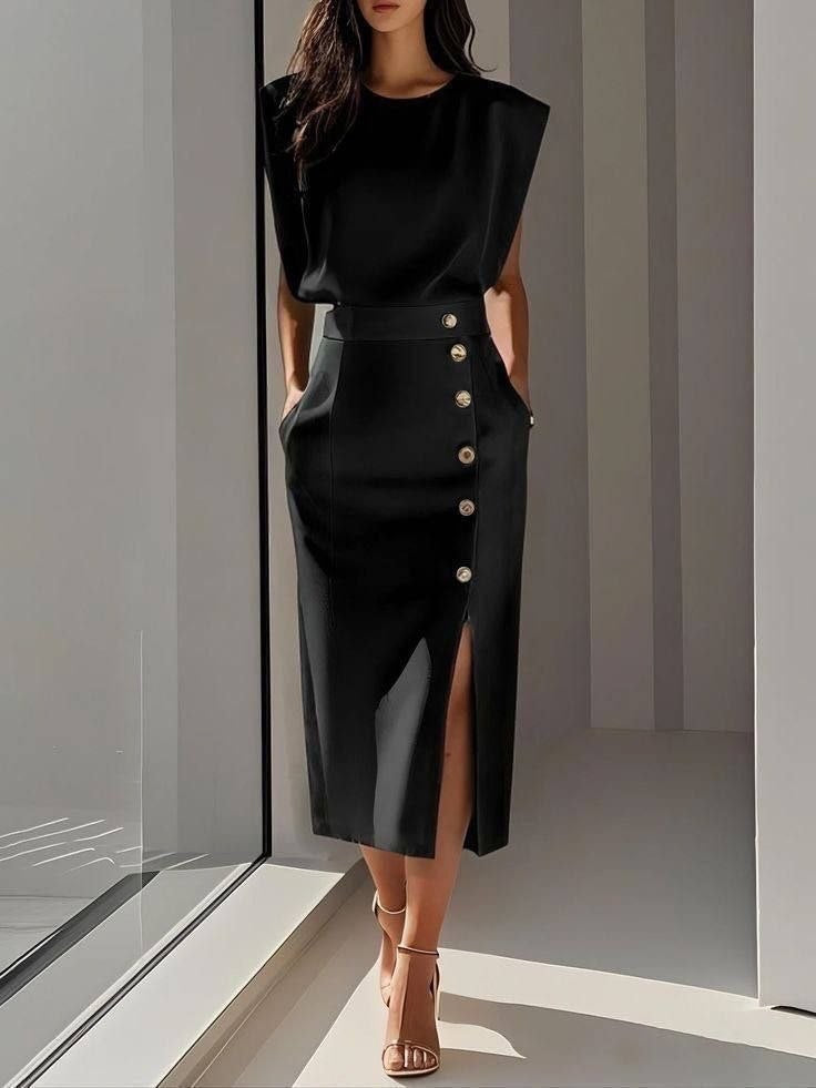 Celina™ | Stilvolles ärmelloses Midikleid