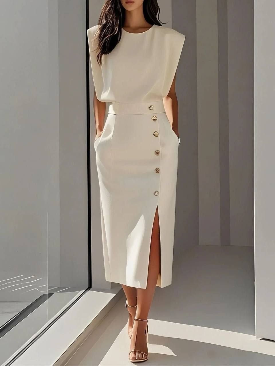 Celina™ | Stilvolles ärmelloses Midikleid