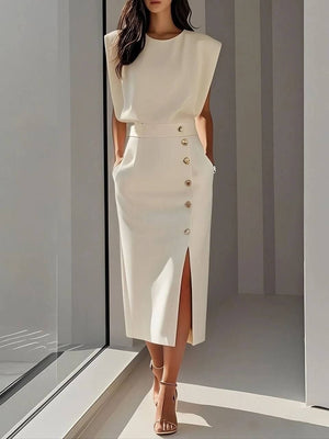 Celina™ | Stilvolles ärmelloses Midikleid