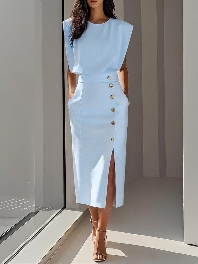 Celina™ | Stilvolles ärmelloses Midikleid