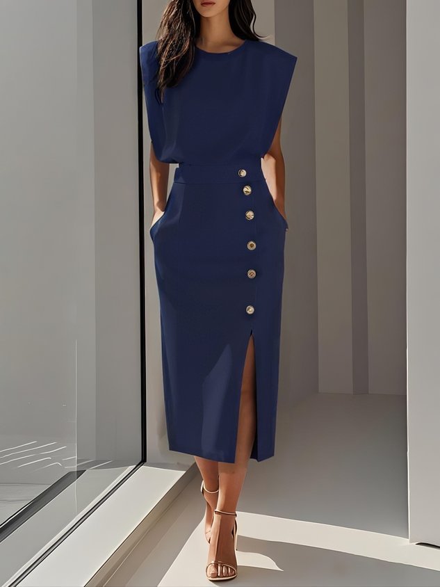 Celina™ | Stilvolles ärmelloses Midikleid