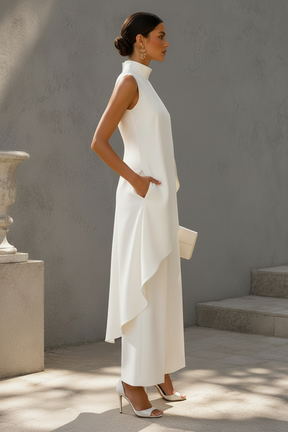 Pilar | Elegantes asymmetrisches Rollkragen-Set für Damen
