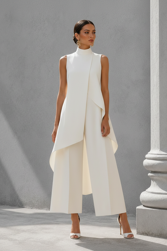 Pilar | Elegantes asymmetrisches Rollkragen-Set für Damen