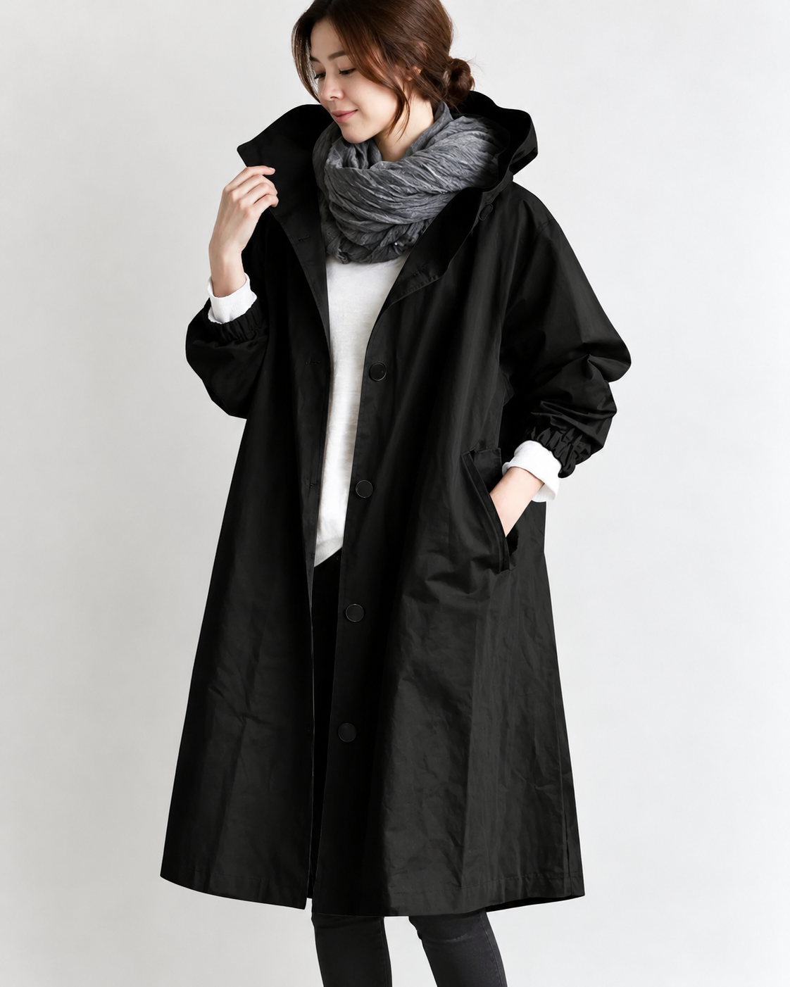 Vina™ | Trench Largo Cálido con Capucha