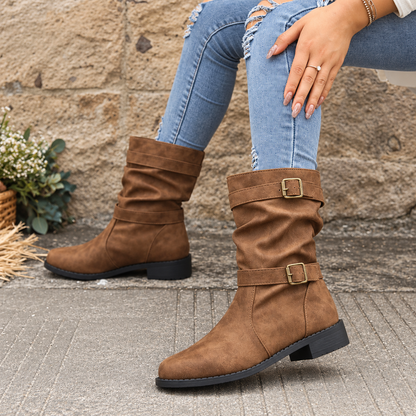 Dalia | Botines de otoño con tacón bajo y hebilla