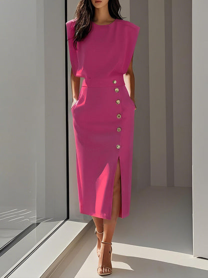 Celina™ | Stilvolles ärmelloses Midikleid
