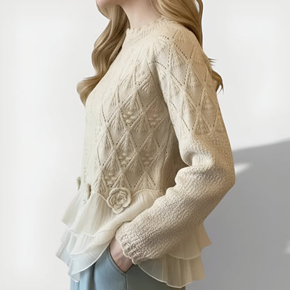 Aure™ | Eleganter Pullover mit Struktur und Rüschen
