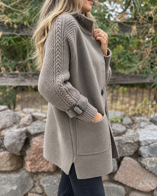 Hiley™ | Abrigo Elegante Cruzado con Mangas de Punto