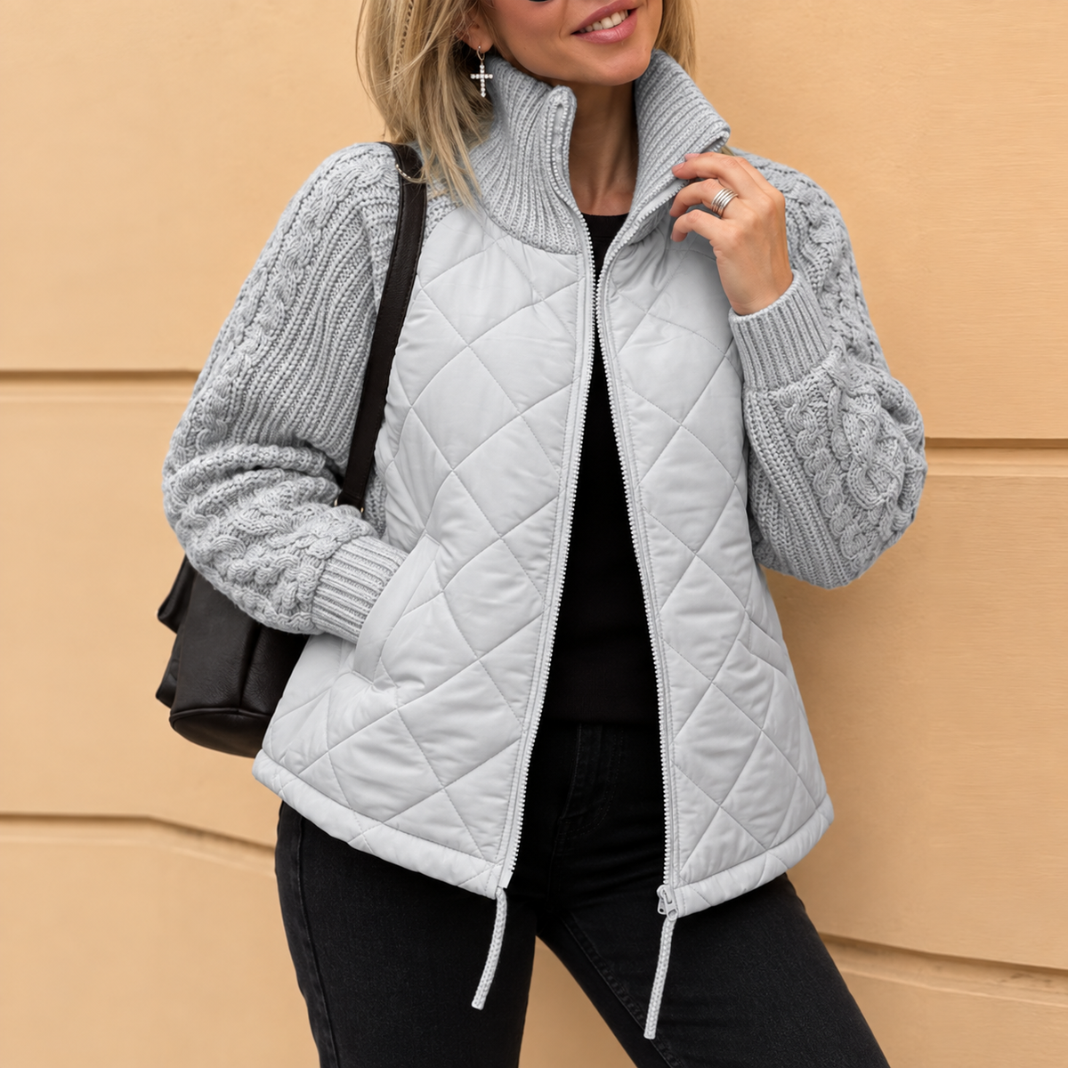 Nienke™ | Warme Steppjacke mit Strickärmeln