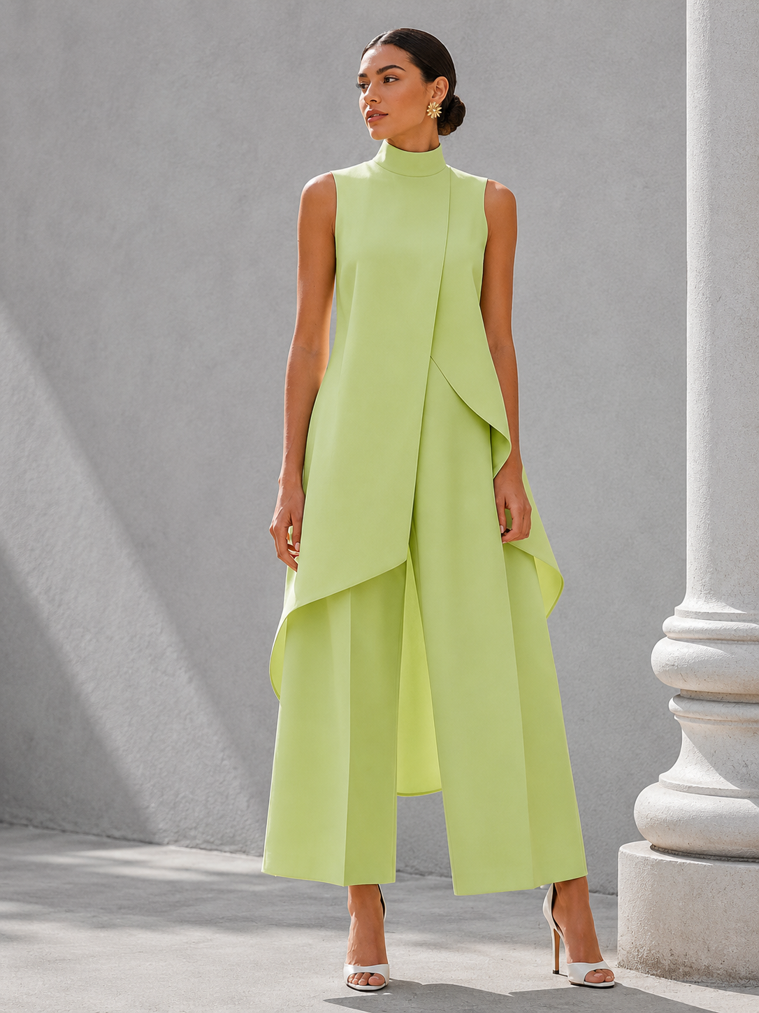 Pilar | Elegantes asymmetrisches Rollkragen-Set für Damen