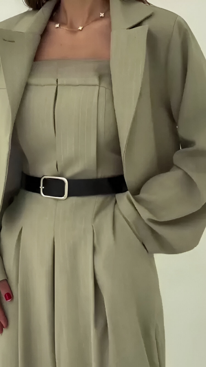 Zara™ | Ensemble deux pièces avec pantalon large et blazer court