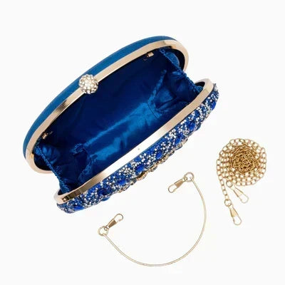 Celeste | Clutch con Strass y Detalle de Nudo