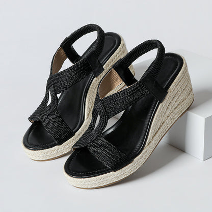 Patrizia | Geflochtene Keilsandaletten im Handmade-Stil