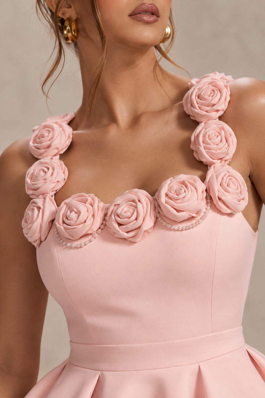 Rosalie — Vestido corto Rosa de Flores