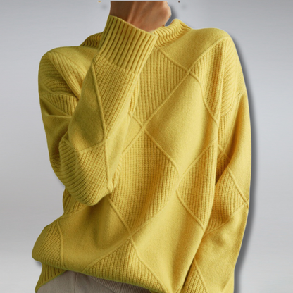 Astrid™ | Weicher Rollkragenpullover mit Rautenmuster