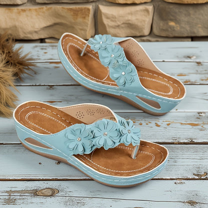 Bequeme Sandalen mit Blumenmuster