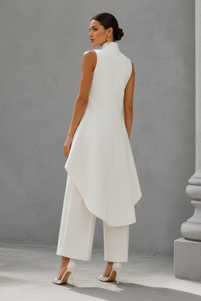 Pilar | Elegantes asymmetrisches Rollkragen-Set für Damen