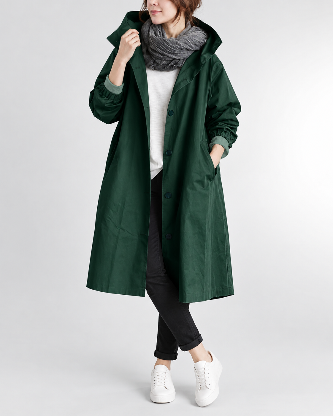 Vina™ | Trench Largo Cálido con Capucha