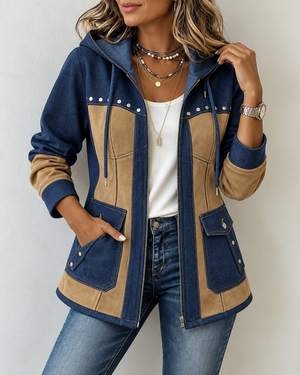 Demi™ | Bequeme Patchwork-Jacke mit Kapuze