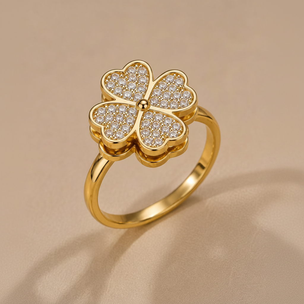 Valenti | Anillo trébol rotatorio