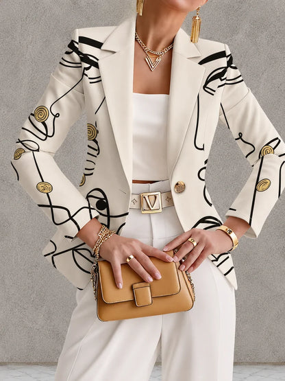 Tessa™ | Eleganter Blazer mit abstraktem Print