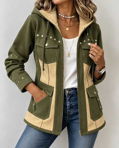 Demi™ | Bequeme Patchwork-Jacke mit Kapuze