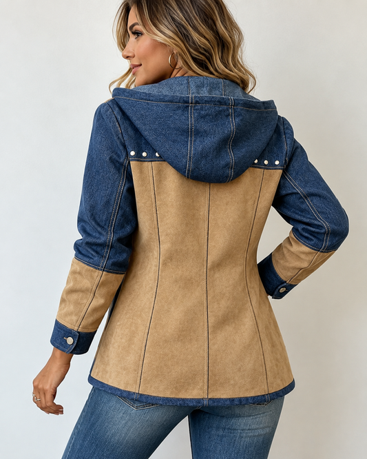 Demi™ | Chaqueta Cómoda Patchwork con Capucha
