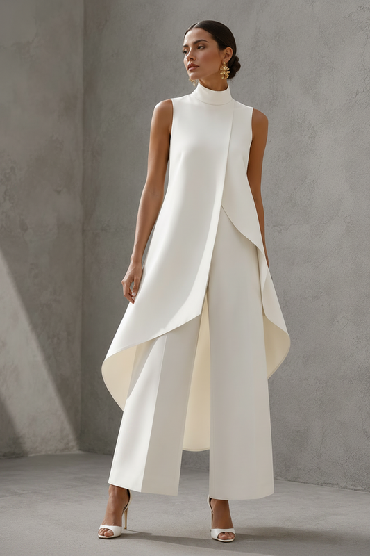 Pilar | Elegantes asymmetrisches Rollkragen-Set für Damen