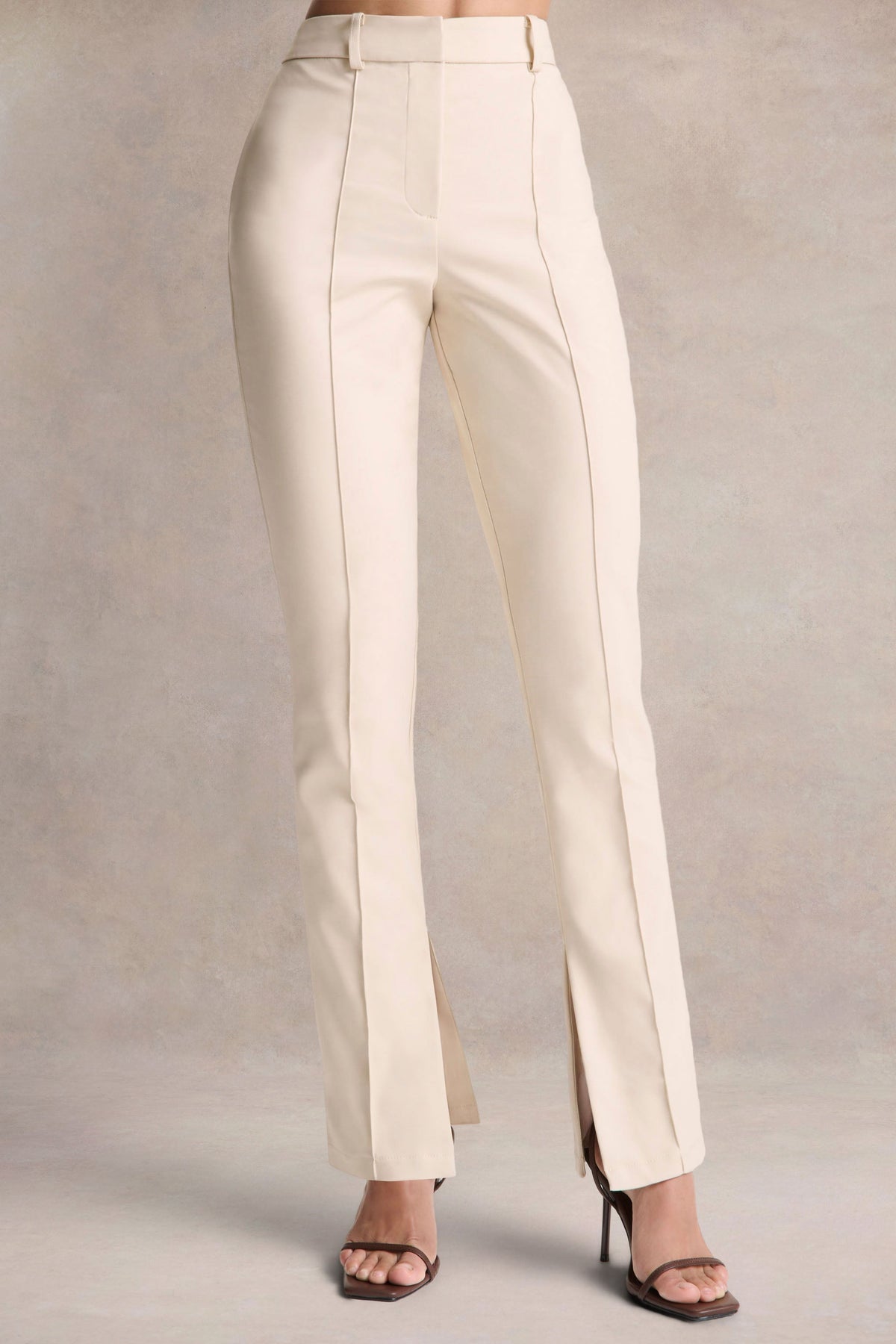 Wonder Woman | Pantalones Blancos de Talle Alto y Pierna Recta con Abertura